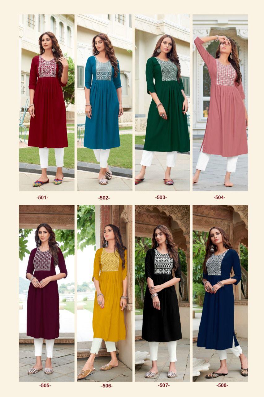 Blue Hills Miss India 5 Designer Ethnic Wear Long Kurti Anarkali Collection